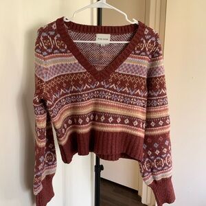 Women's Multicolor V-Neck Sweater